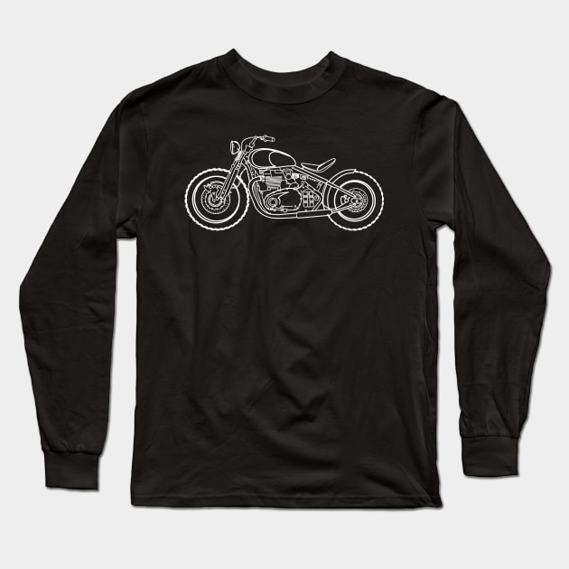 Triumph Bonneville Bobber motorcycle Long Sleeve T-Shirt by Aurealis